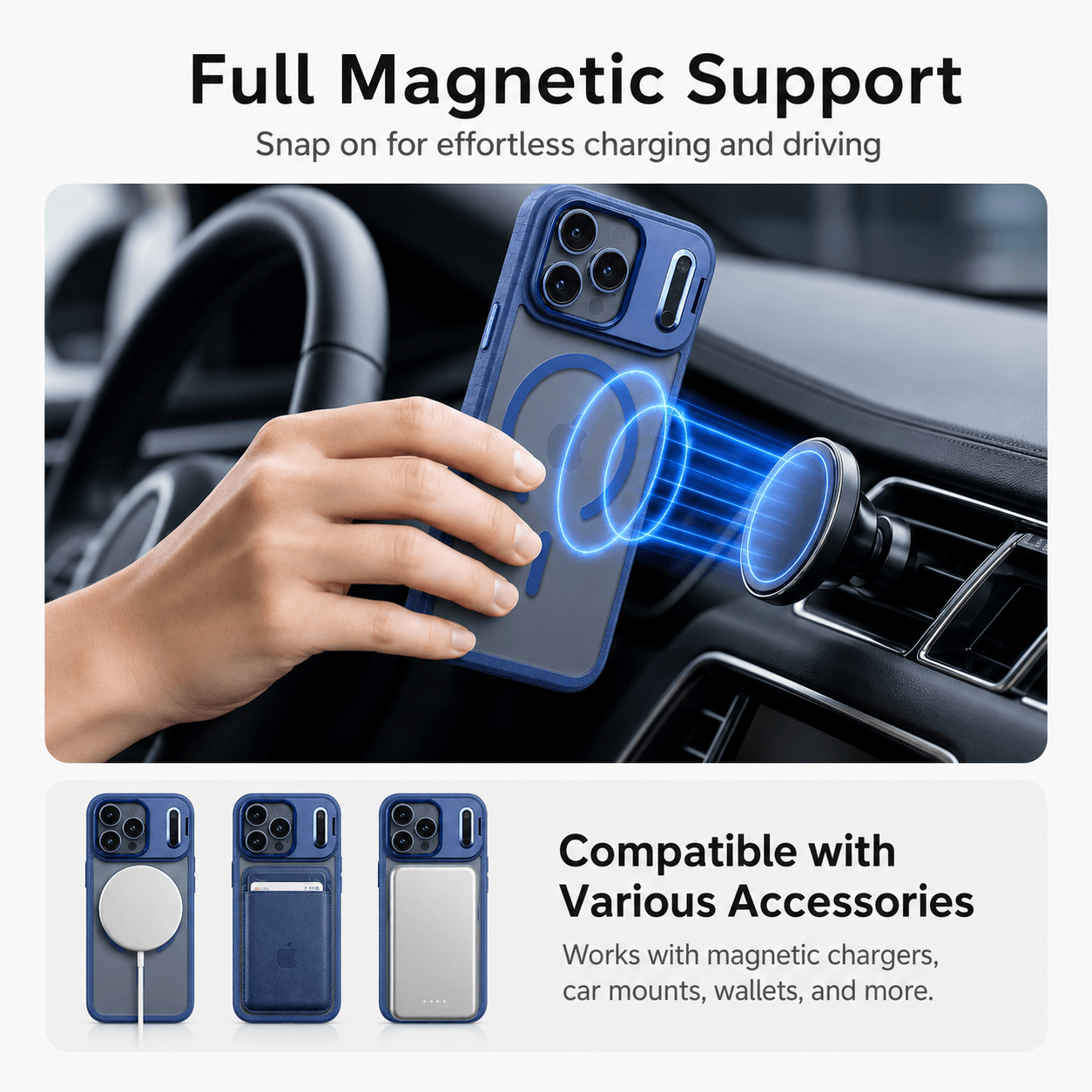 Leather-Textured Phone Case with Full-Coverage Glass Lens Frame LEKCASE