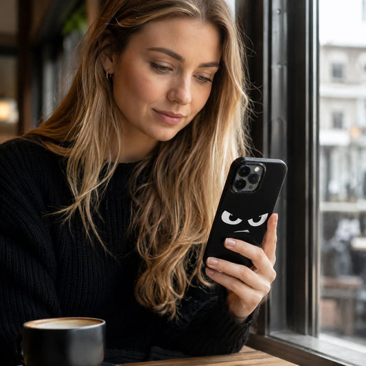 Glossy Phone Case with Angry Emoji LEKCASE