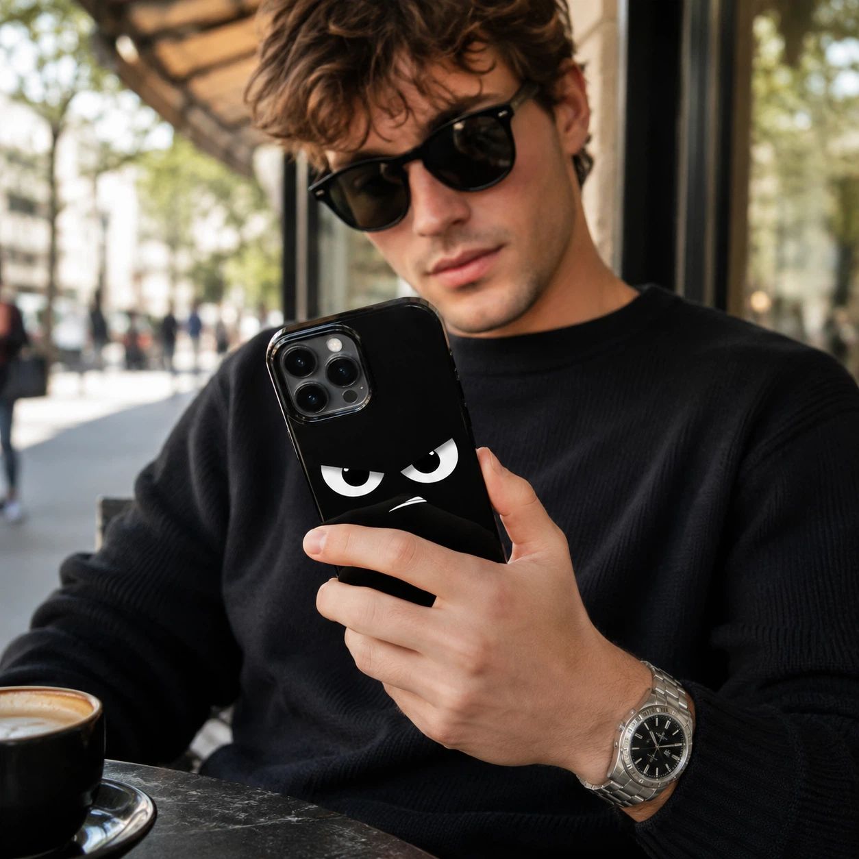Glossy Phone Case with Angry Emoji LEKCASE