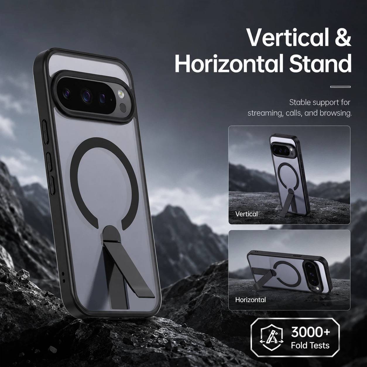Magnetic Transparent Phone Case With Stand LEKCASE