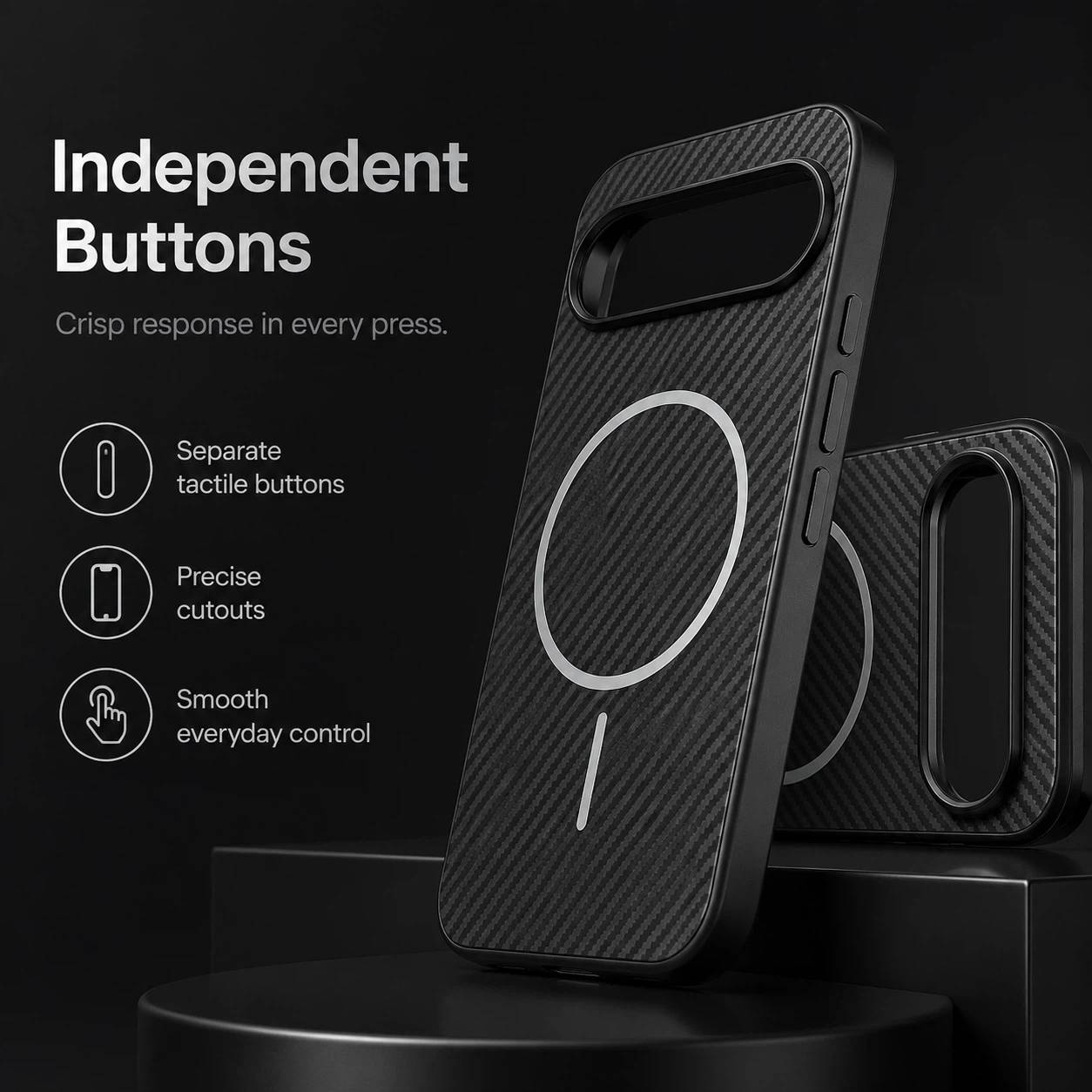 Magnetic Carbon Fiber Texture Phone Case LEKCASE