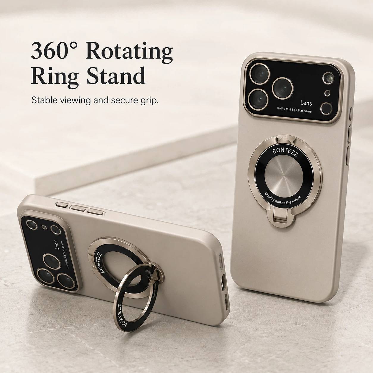 O-Ring MagSafe Case for iPhone 17 | Clear Grip Stand LEKCASE