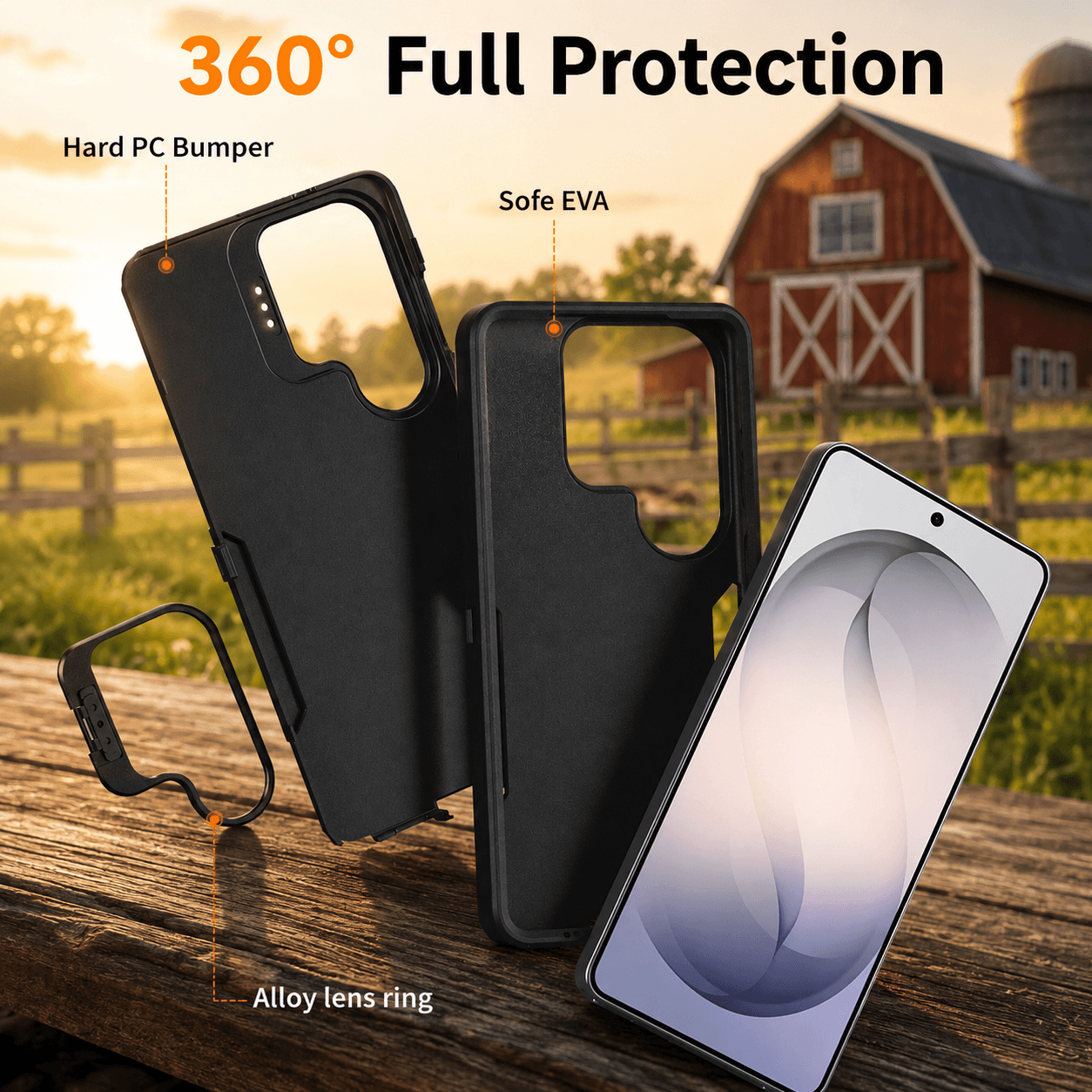 Samsung 2-in-1 Anti-Drop Phone Case with Lens Stand LEKCASE