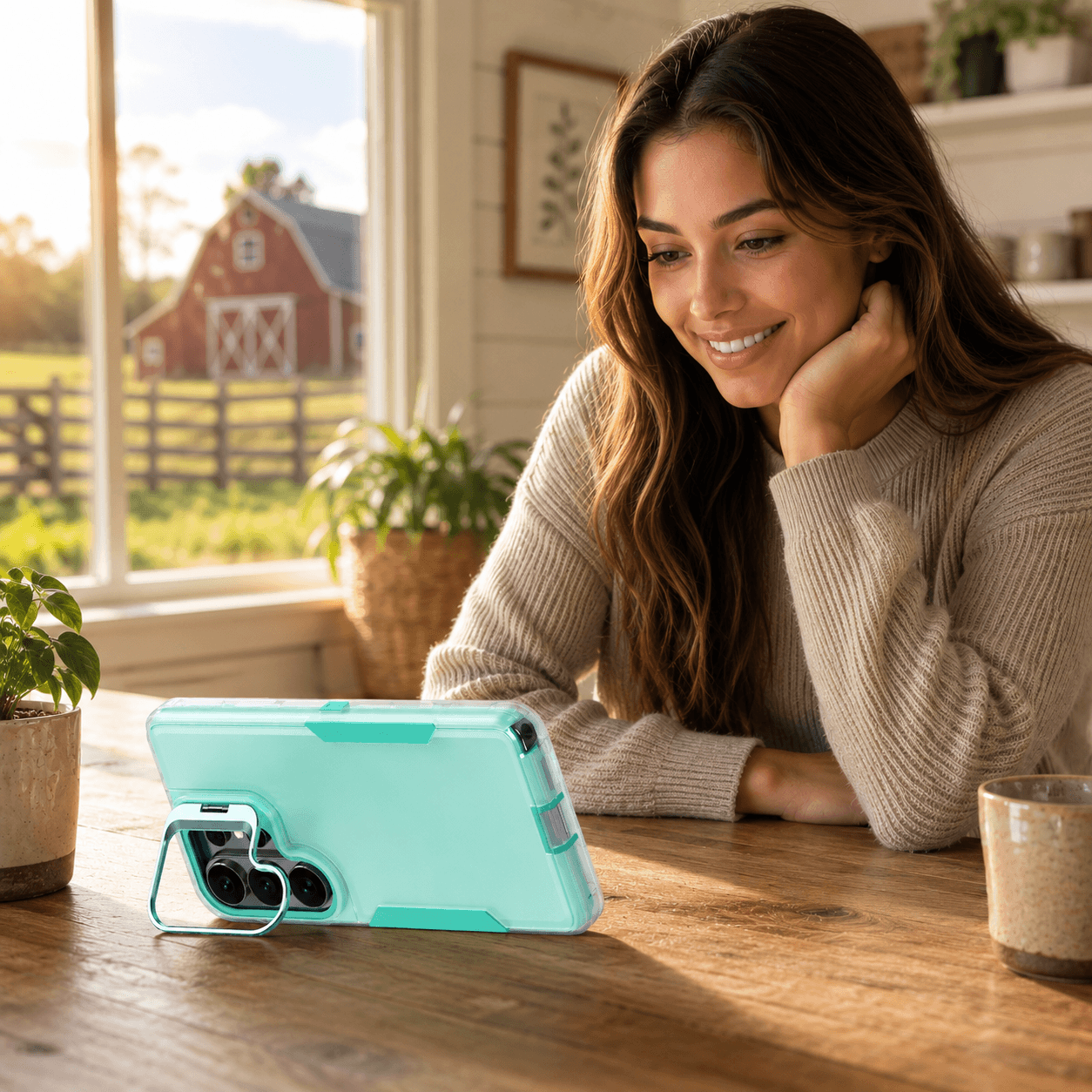 Samsung 2-in-1 Anti-Drop Phone Case with Lens Stand LEKCASE