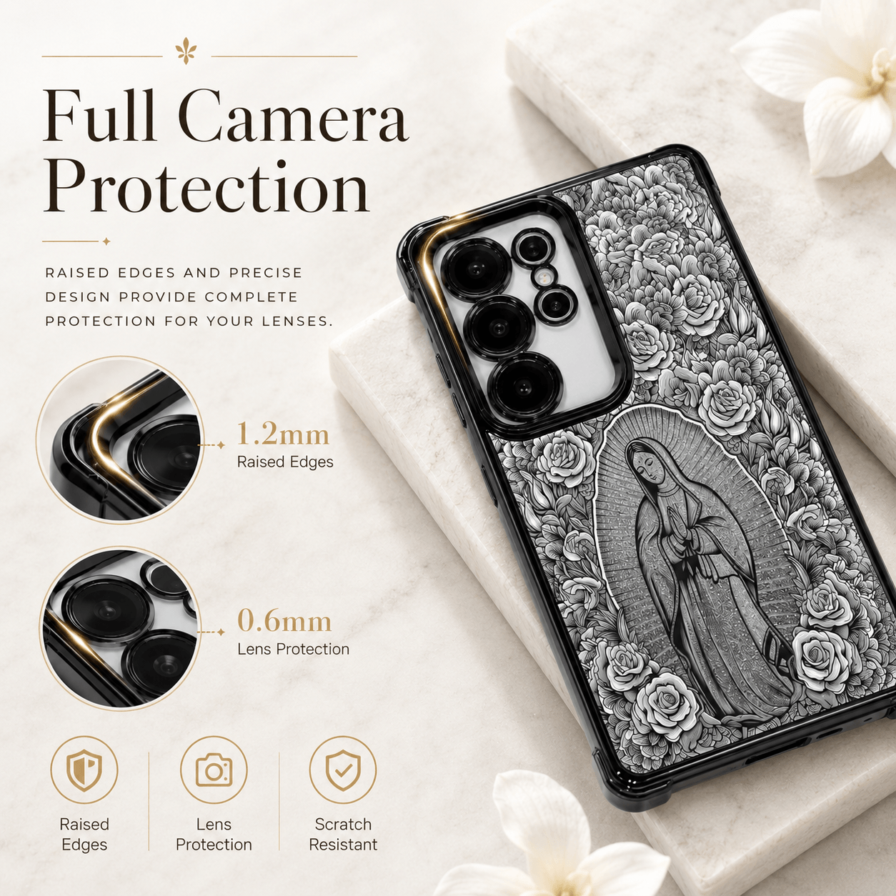 Our Lady of Guadalupe & Rose-Themed Phone Case for Samsung Galaxy S26/S25/S24/S23 Series LEKCASE