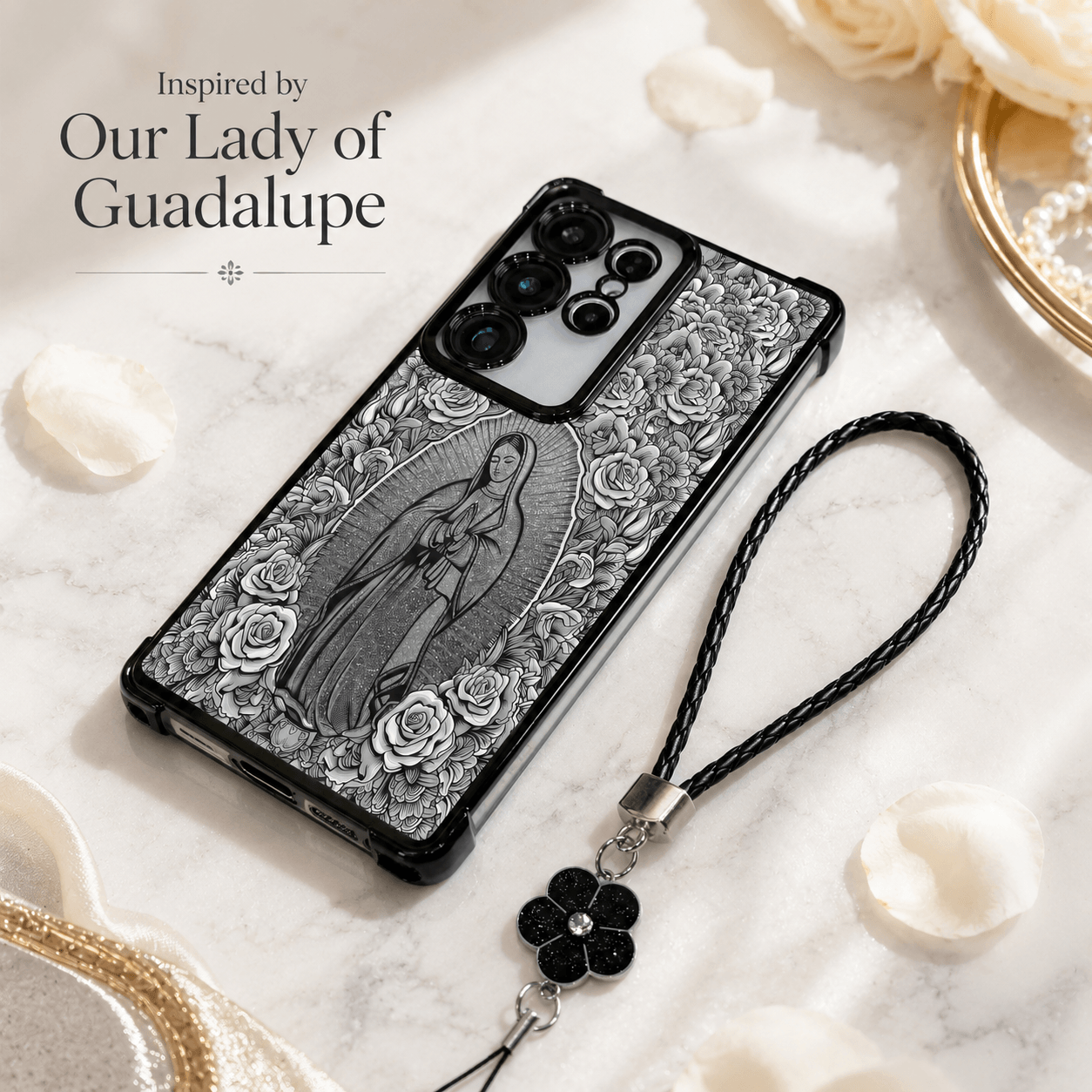 Our Lady of Guadalupe & Rose-Themed Phone Case for Samsung Galaxy S26/S25/S24/S23 Series LEKCASE