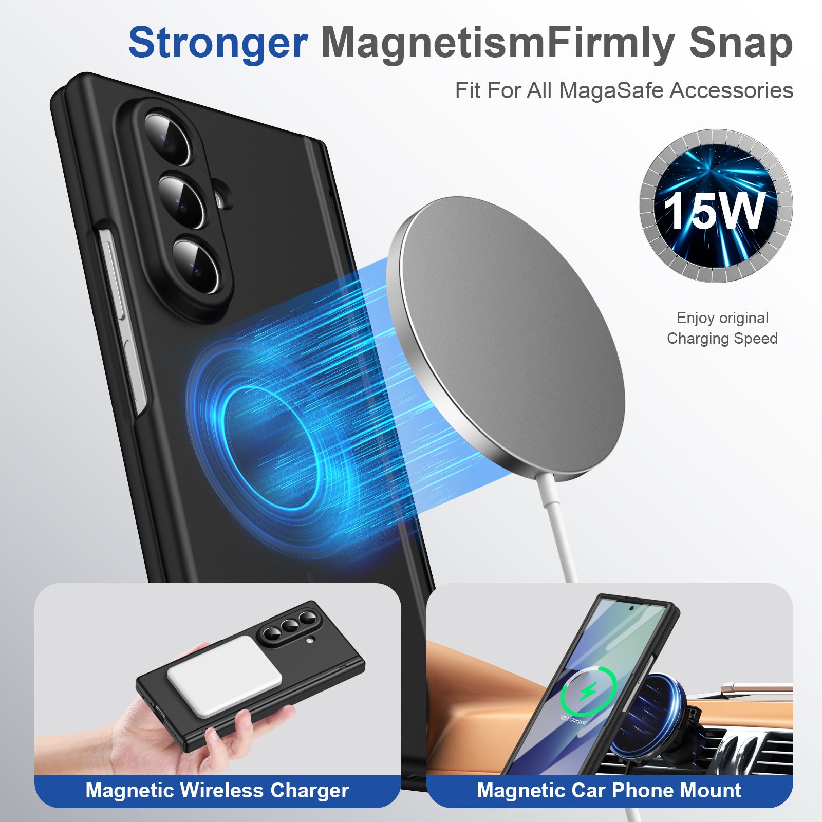 Samsung Fold 7/6/5/4/3 hinge case with full-coverage magnetic phone case LEKCASE