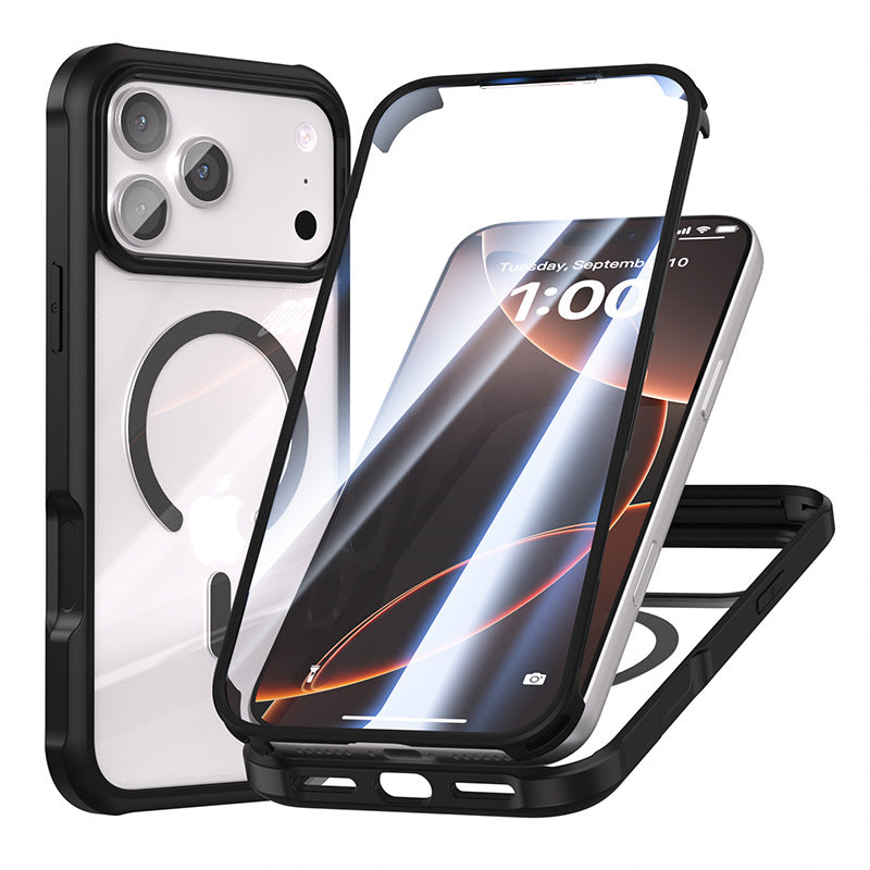 iPhone Drop-Proof Double-Sided Glass Protective Magnetic Phone Case (Includes Privacy Screen Protector) LEKCASE