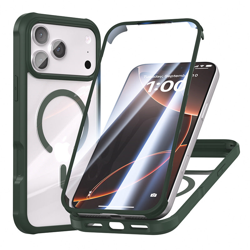 iPhone Drop-Proof Double-Sided Glass Protective Magnetic Phone Case (Includes Privacy Screen Protector) LEKCASE