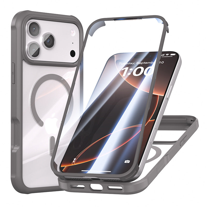 iPhone Drop-Proof Double-Sided Glass Protective Magnetic Phone Case (Includes Privacy Screen Protector) LEKCASE