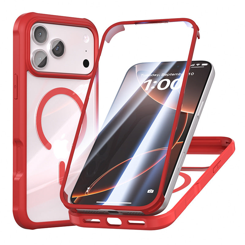 iPhone Drop-Proof Double-Sided Glass Protective Magnetic Phone Case (Includes Privacy Screen Protector) LEKCASE