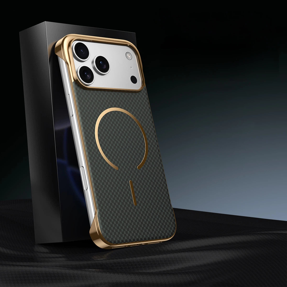 iPhone 17 Pro Max Frameless Kevlar Carbon Fiber Phone Case LEKCASE