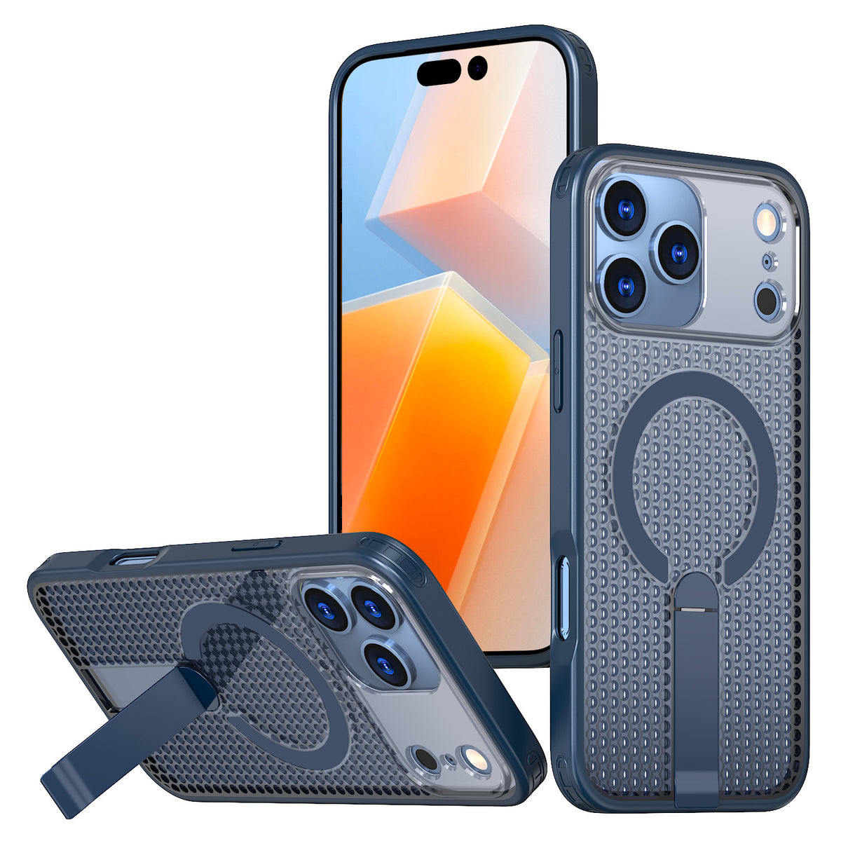 Magnetic Breathable For iPhone Case With Kickstand LEKCASE