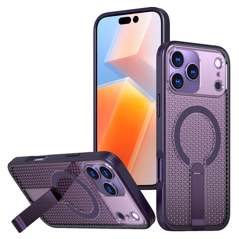 Magnetic Breathable For iPhone Case With Kickstand LEKCASE