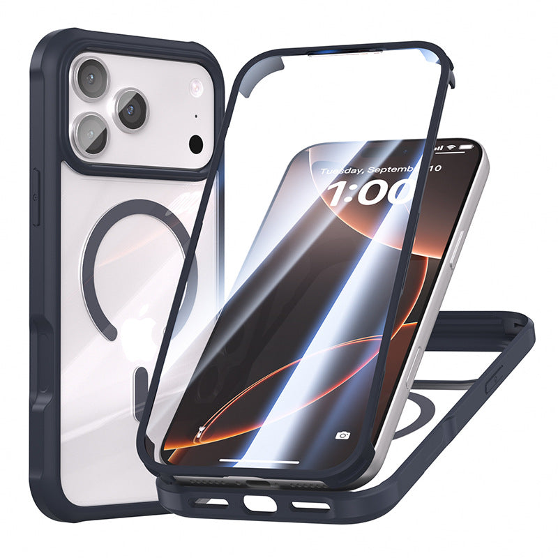 iPhone Drop-Proof Double-Sided Glass Protective Magnetic Phone Case (Includes Privacy Screen Protector) LEKCASE