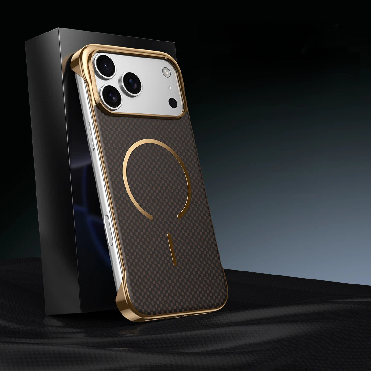 iPhone 17 Pro Max Frameless Kevlar Carbon Fiber Phone Case LEKCASE