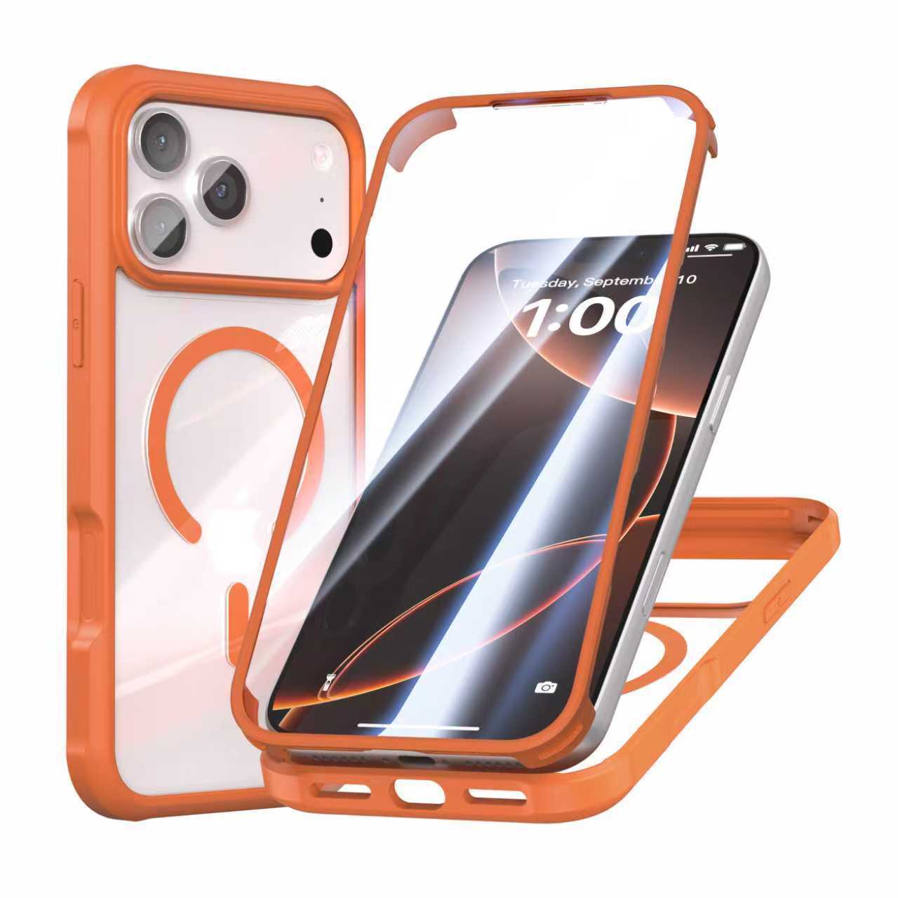 iPhone Drop-Proof Double-Sided Glass Protective Magnetic Phone Case (Includes Privacy Screen Protector) LEKCASE