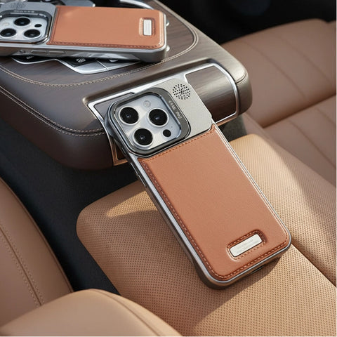 LEKCASE | Frameless Carbon Fiber Leather Magnetic Lens Bracket Protective Case