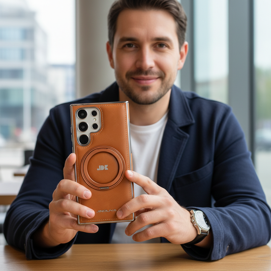 LEKCASE | 360° Rotating Stand Leather Case with MagSafe