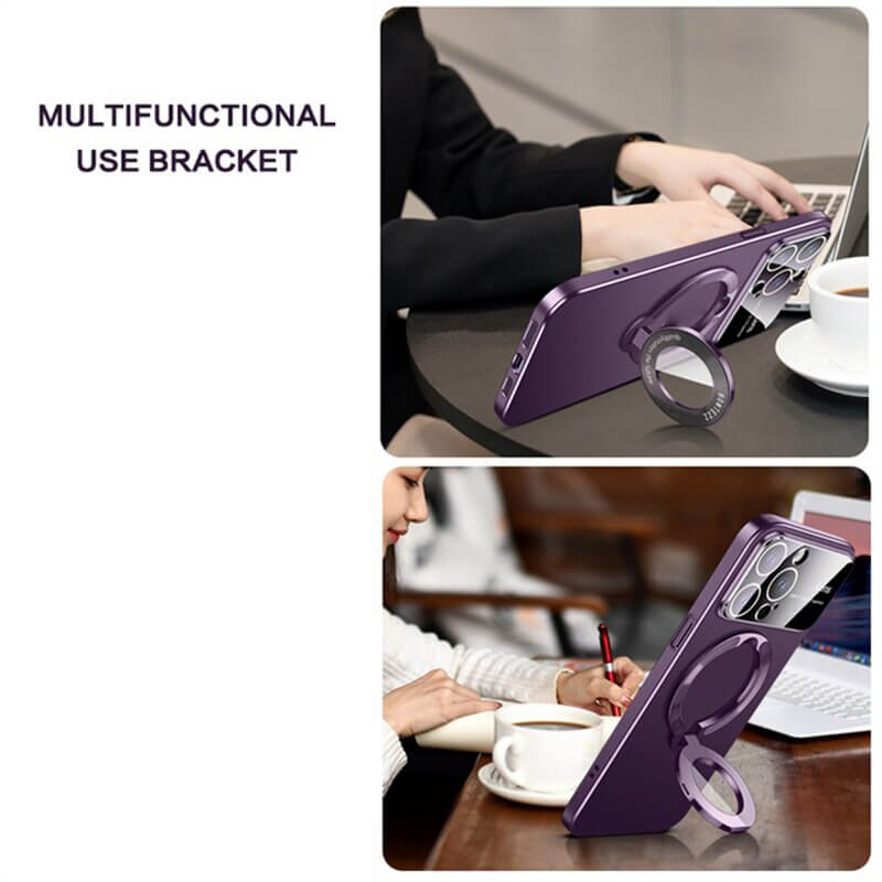 Large window phone case leak label magnetic bracket for iPhone 15promax case 